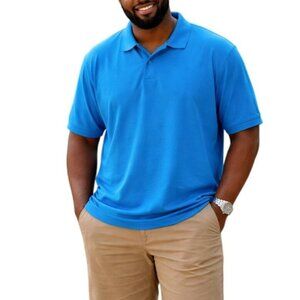 Harbor Bay Mens Plus Size 2XL Polo Shirt Classic Teal Blue Casual Short Sleeves